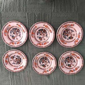 Vintage Syracuse 6 3/4 inch bowls. Set of six. Indian tree pattern